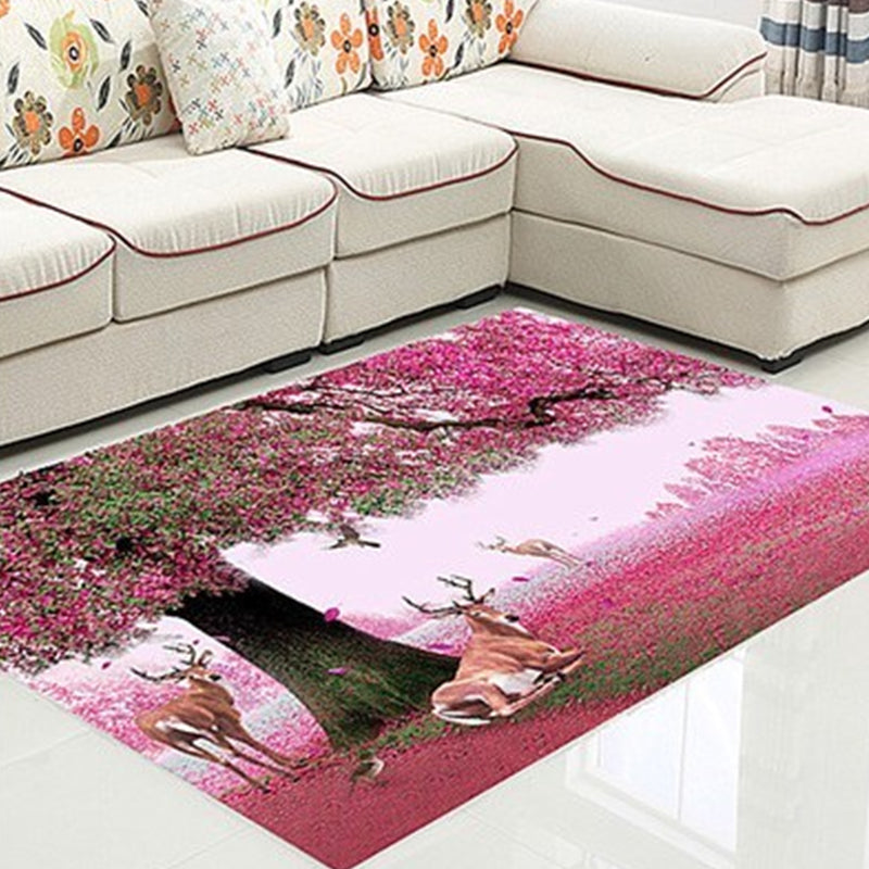 Funky Childrens Rug Multi-Colored 3D Patterned Polyster Area Rug Washable Pet Friendly Easy Care Carpet Pink Clearhalo 'Area Rug' 'Rug' 2216019