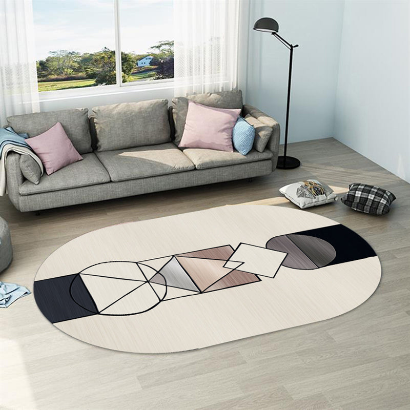 Casual Abstract Print Rug Multi Color Polyster Carpet Non-Slip Backing Stain-Resistant Rug for Living Room Black Clearhalo 'Area Rug' 'Rug' 2216040