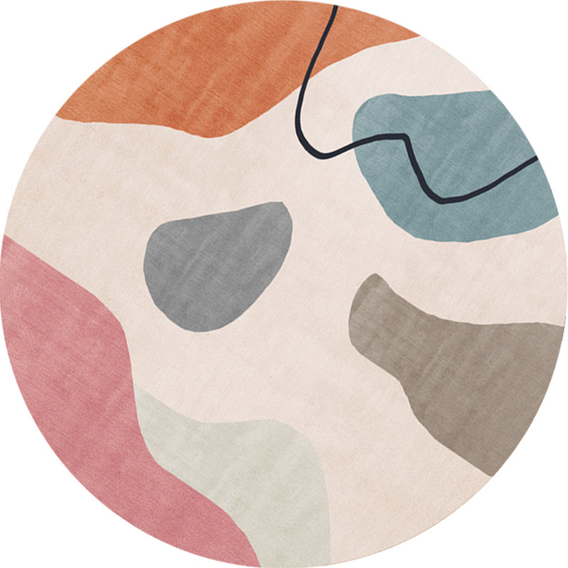 Multi Color Creative Rug Cotton Blend Colorblock Area Carpet Non-Slip Washable Rug for Parlor Nude Pink Clearhalo 'Area Rug' 'Rug' 2216064