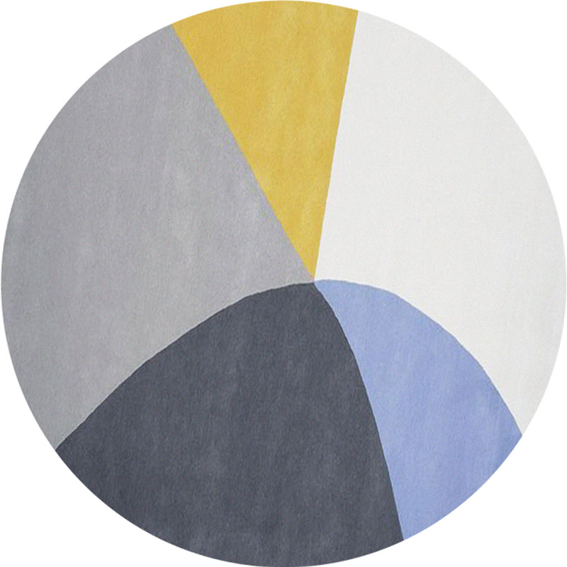 Multi Color Creative Rug Cotton Blend Colorblock Area Carpet Non-Slip Washable Rug for Parlor Grey Clearhalo 'Area Rug' 'Rug' 2216070