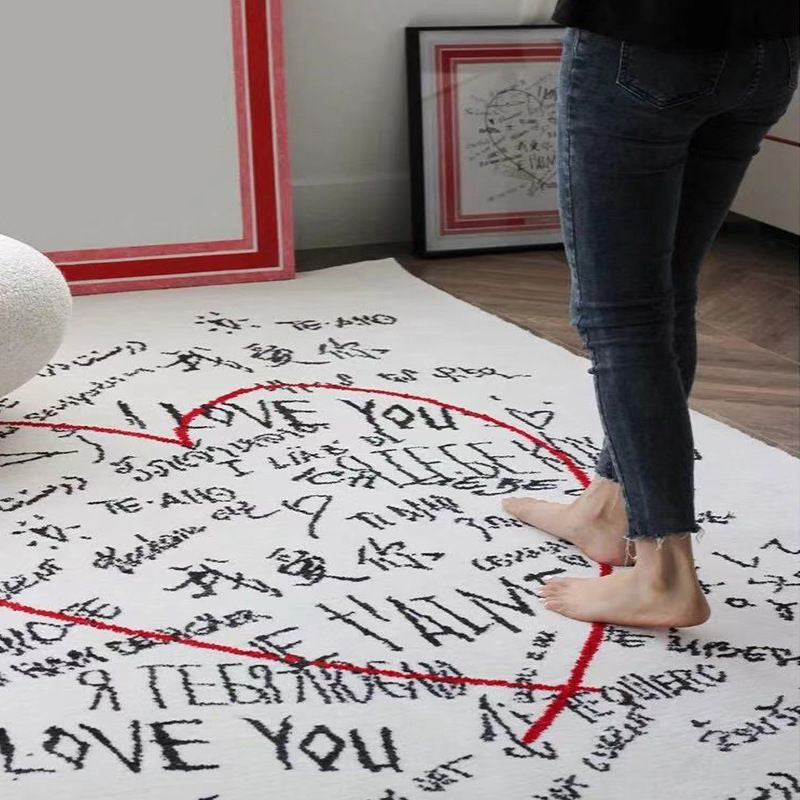 Simplicity Bedroom Rug Multi-Colored Abstract Cartoon Area Rug Polyster Pet Friendly Anti-Slip Carpet Clearhalo 'Area Rug' 'Rug' 2216077