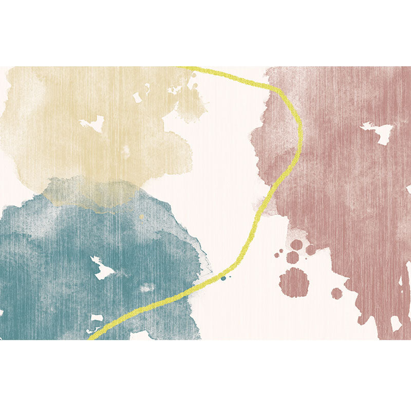 Classic Living Room Rug Multi-Color Colorblock Carpet Cotton Blend Pet Friendly Easy Care Rug Blue-Yellow Clearhalo 'Area Rug' 'Rug' 2216139