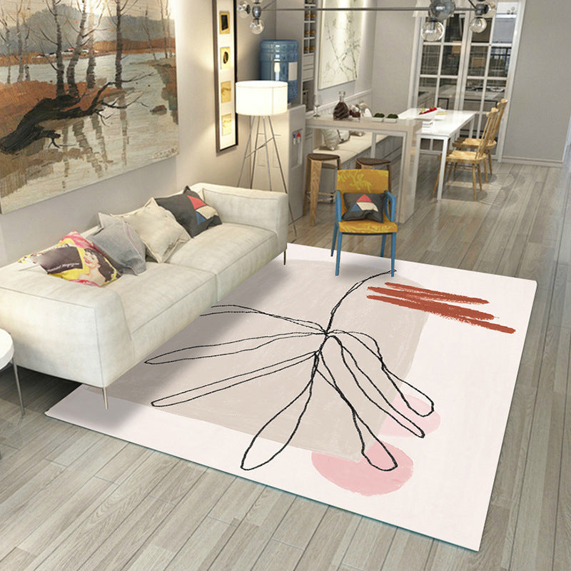 Japanese Rug Polyster Colorblocked Area Carpet Anti-Slip Washable Indoor Rug for Parlor Khaki Clearhalo 'Area Rug' 'Rug' 2216147