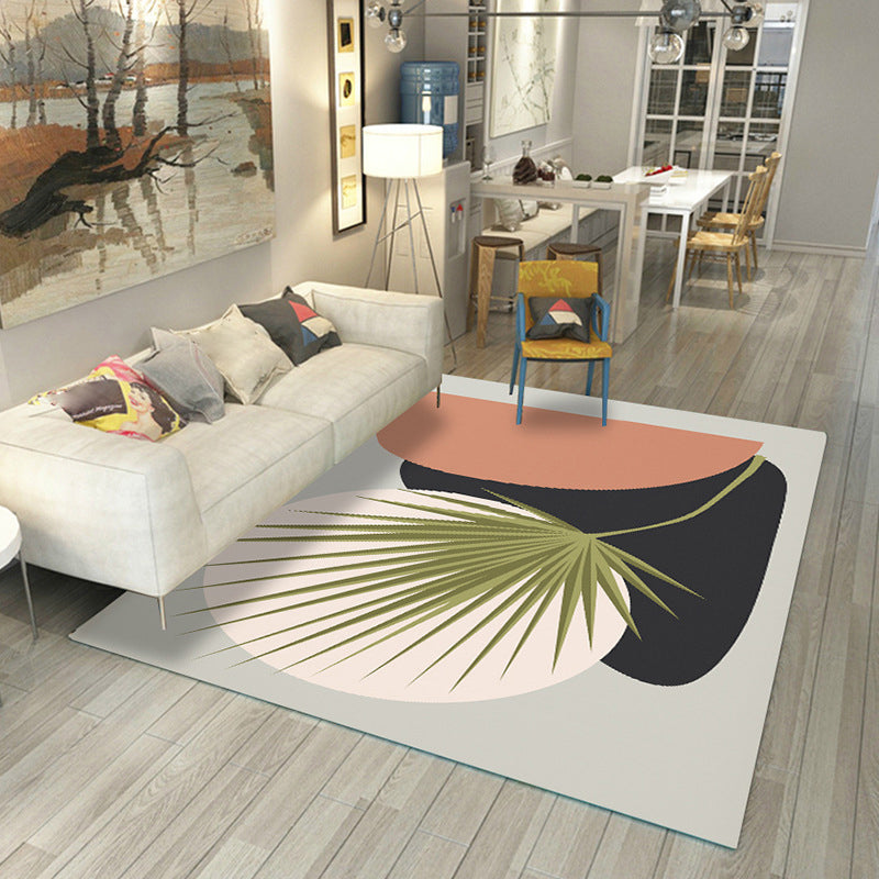 Japanese Rug Polyster Colorblocked Area Carpet Anti-Slip Washable Indoor Rug for Parlor Grey Clearhalo 'Area Rug' 'Rug' 2216151