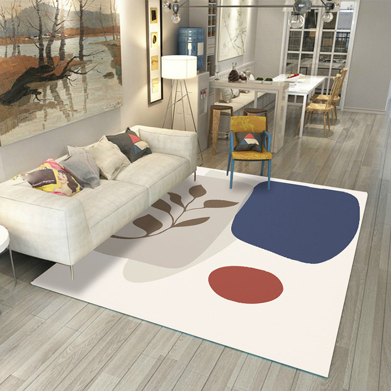 Japanese Rug Polyster Colorblocked Area Carpet Anti-Slip Washable Indoor Rug for Parlor Dark Blue Clearhalo 'Area Rug' 'Rug' 2216165