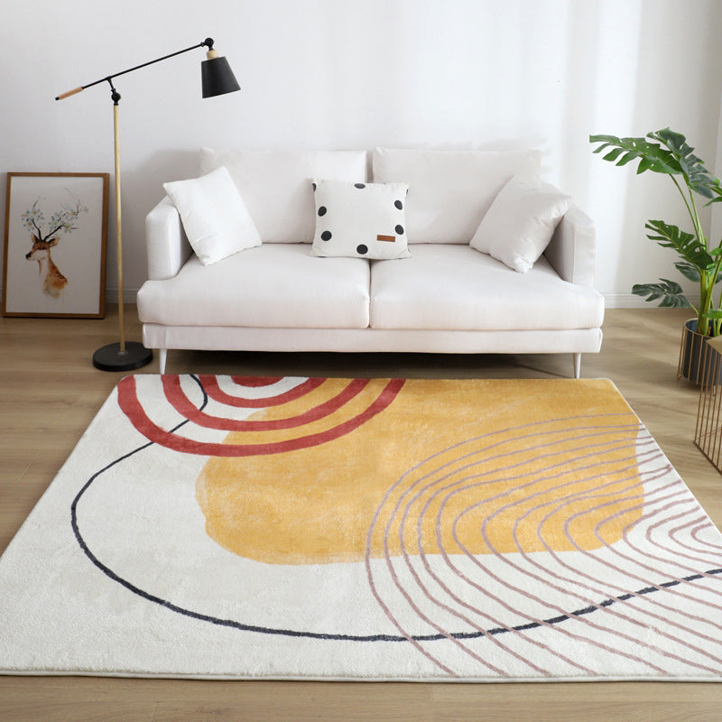 Comfort Living Room Rug Multi-Colored Cartoon Print Carpet Non-Slip Backing Pet Friendly Area Rug Yellow Clearhalo 'Area Rug' 'Rug' 2216185