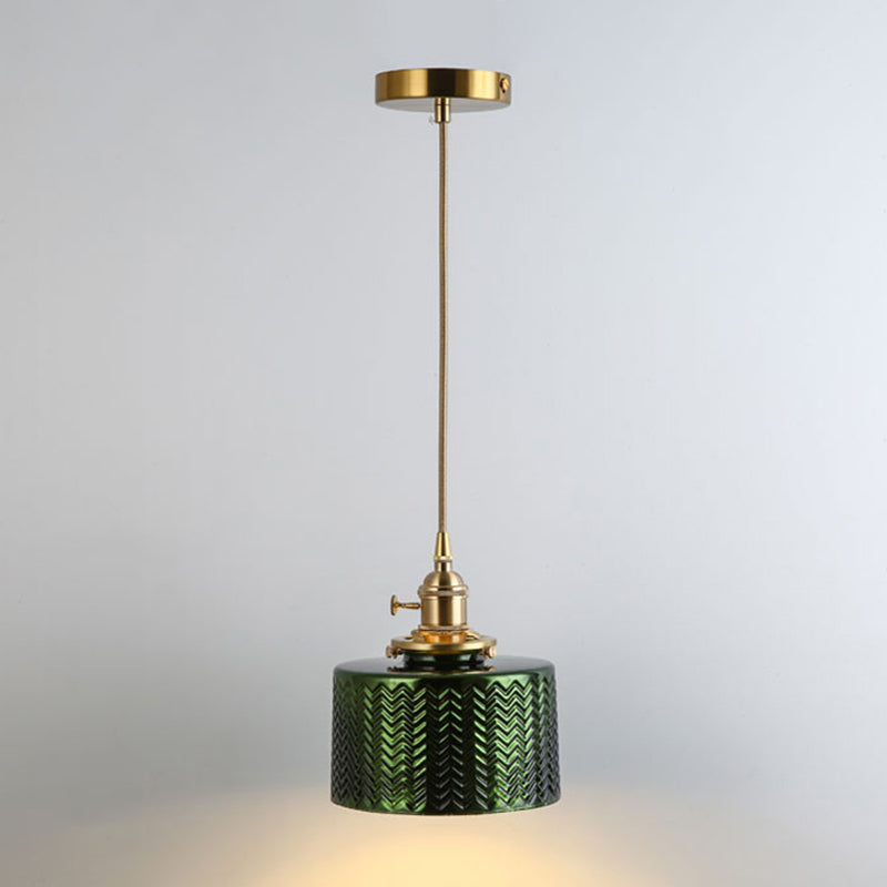 Gold Shaded Suspension Lighting Retro Style Glass 1 Head Restaurant Pendant Ceiling Light Gold M Clearhalo 'Ceiling Lights' 'Lighting' 'Pendant Lights' 2216358_b2fd6daf-ad41-4787-a59e-c646918d336c