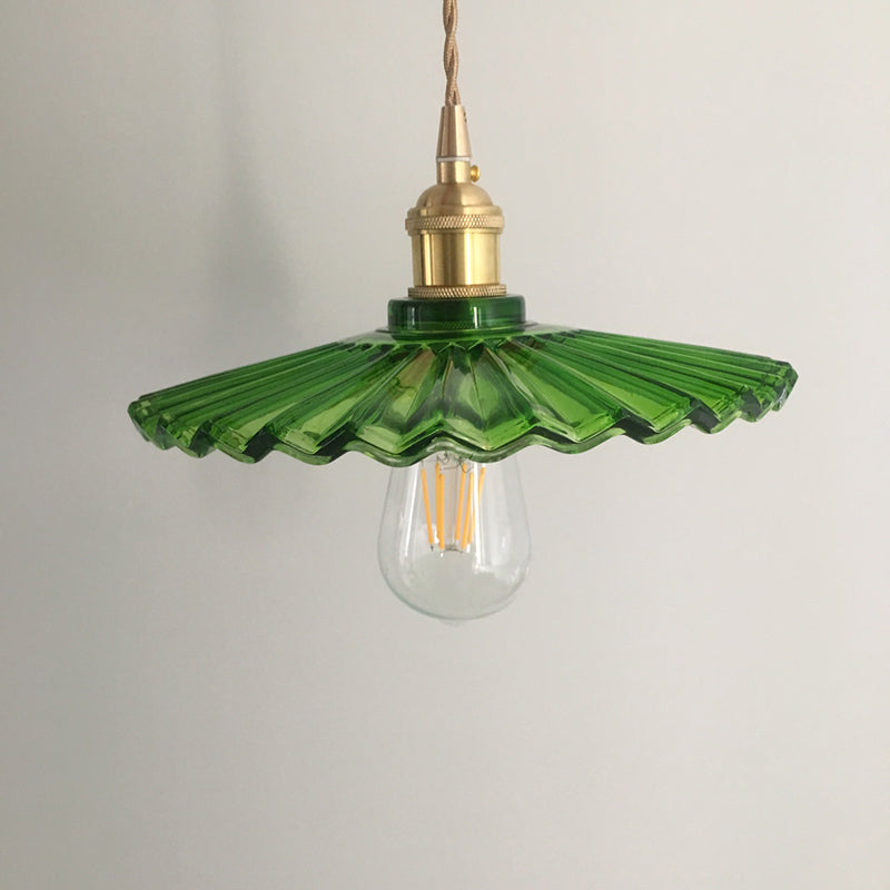 Single-Bulb Hanging Lamp Vintage Style Shaded Textured Glass Lighting Pendant in Gold Gold I Clearhalo 'Ceiling Lights' 'Glass shade' 'Glass' 'Industrial Pendants' 'Industrial' 'Middle Century Pendants' 'Pendant Lights' 'Pendants' 'Tiffany' Lighting' 2216373
