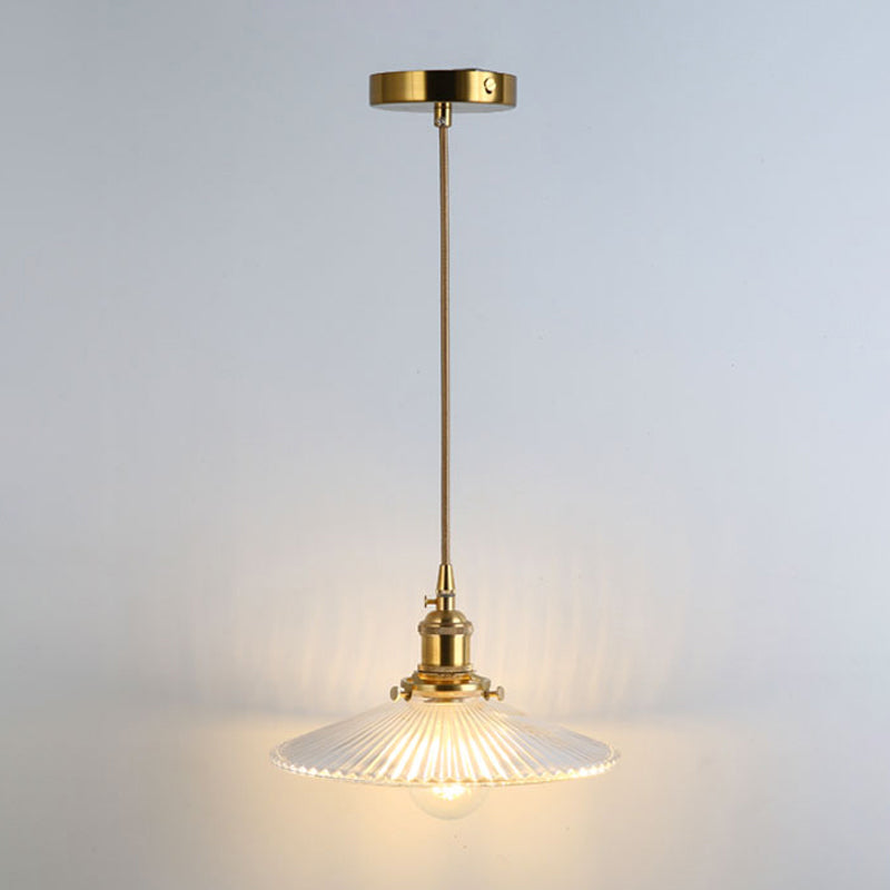 Simplicity Shaded Hanging Light 1��Bulb Clear Textured Glass Pendant Lighting Fixture Clear G Clearhalo 'Ceiling Lights' 'Glass shade' 'Glass' 'Industrial Pendants' 'Industrial' 'Middle Century Pendants' 'Pendant Lights' 'Pendants' 'Tiffany' Lighting' 2216536