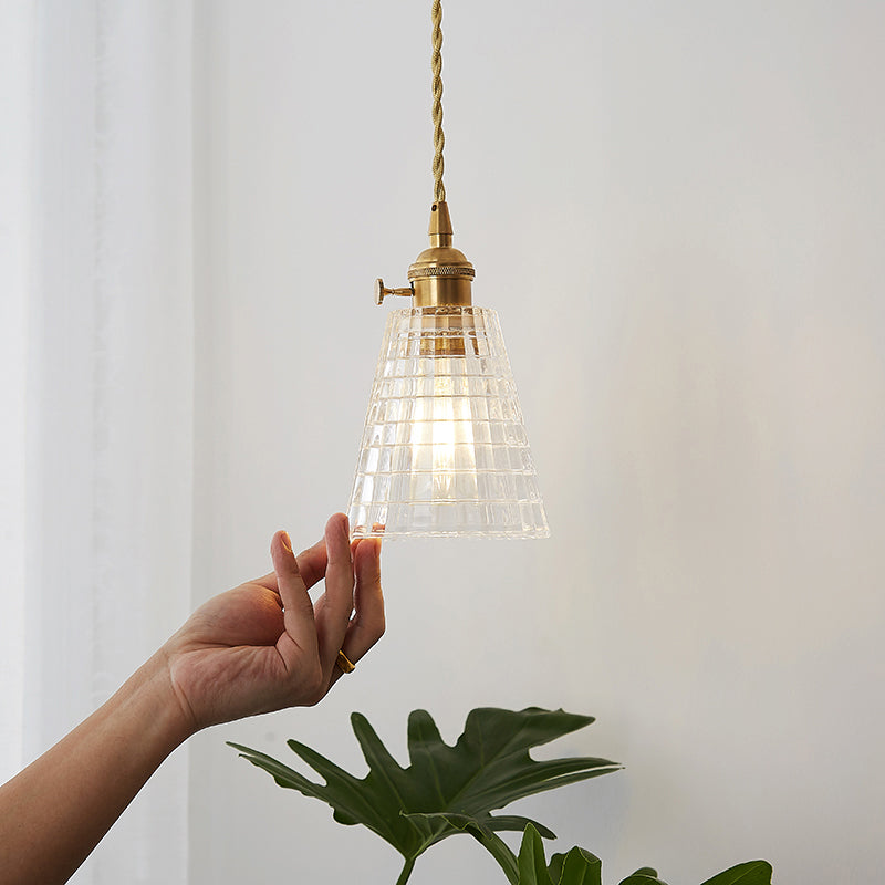 Antique Shaded Pendant Light 1-Light Clear Glass Hanging Light Fixture for Restaurant Clear A Clearhalo 'Ceiling Lights' 'Glass shade' 'Glass' 'Industrial Pendants' 'Industrial' 'Middle Century Pendants' 'Pendant Lights' 'Pendants' 'Tiffany' Lighting' 2216572