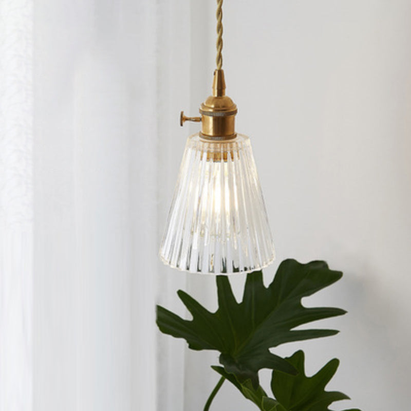 Antique Shaded Pendant Light 1-Light Clear Glass Hanging Light Fixture for Restaurant Clear D Clearhalo 'Ceiling Lights' 'Glass shade' 'Glass' 'Industrial Pendants' 'Industrial' 'Middle Century Pendants' 'Pendant Lights' 'Pendants' 'Tiffany' Lighting' 2216581