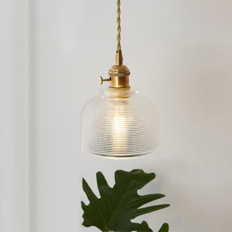 Antique Shaded Pendant Light 1-Light Clear Glass Hanging Light Fixture for Restaurant Clear C Clearhalo 'Ceiling Lights' 'Glass shade' 'Glass' 'Industrial Pendants' 'Industrial' 'Middle Century Pendants' 'Pendant Lights' 'Pendants' 'Tiffany' Lighting' 2216585