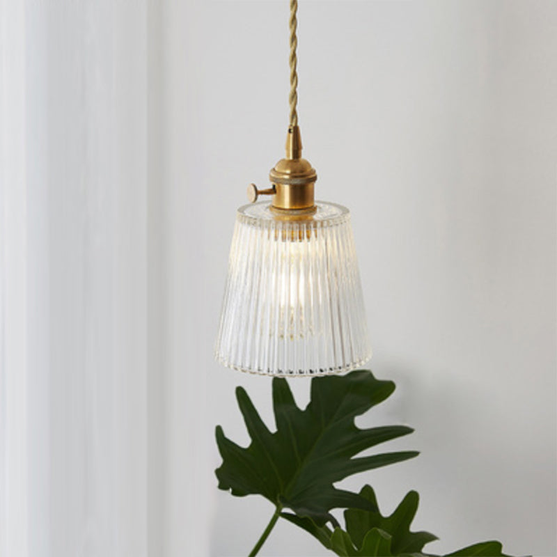 Antique Shaded Pendant Light 1-Light Clear Glass Hanging Light Fixture for Restaurant Clear B Clearhalo 'Ceiling Lights' 'Glass shade' 'Glass' 'Industrial Pendants' 'Industrial' 'Middle Century Pendants' 'Pendant Lights' 'Pendants' 'Tiffany' Lighting' 2216591