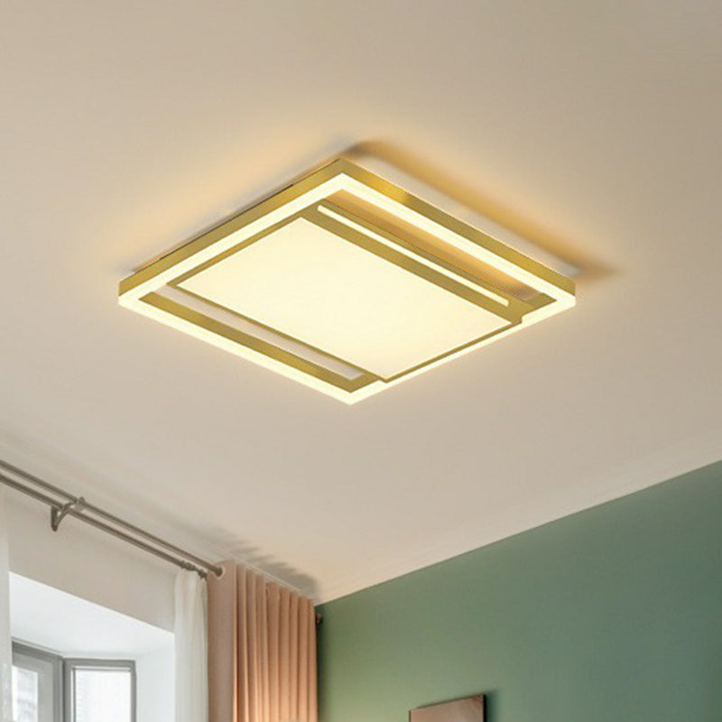 Geometrical Living Room Flush Mount Lighting Acrylic Minimalist LED Flush Mount Fixture in Gold Clearhalo 'Ceiling Lights' 'Close To Ceiling Lights' 'Close to ceiling' 'Flush mount' Lighting' 2217373