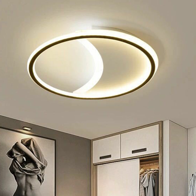 Ultrathin Round Acrylic Flush Ceiling Light Contemporary Black LED Flush Mount Lighting Fixture Black Third Gear A Clearhalo 'Ceiling Lights' 'Close To Ceiling Lights' 'Close to ceiling' 'Flush mount' Lighting' 2217524