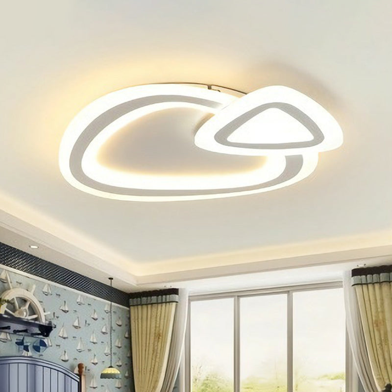 Acrylic Shaded Flush Mount Lighting Kids Style White LED Flush Mount Fixture for Bedroom White Triangle Clearhalo 'Ceiling Lights' 'Close To Ceiling Lights' 'Close to ceiling' 'Flush mount' Lighting' 2217642