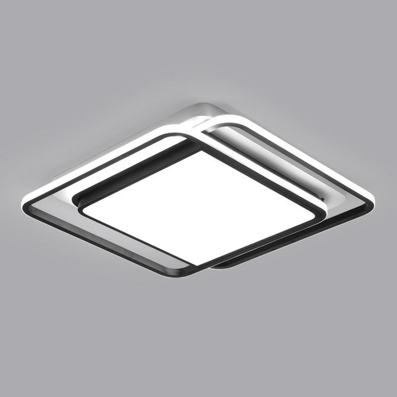 Acrylic Rhombus Flush Light Modern Style Black and White LED Flush Ceiling Light Fixture Clearhalo 'Ceiling Lights' 'Close To Ceiling Lights' 'Close to ceiling' 'Flush mount' Lighting' 2217679