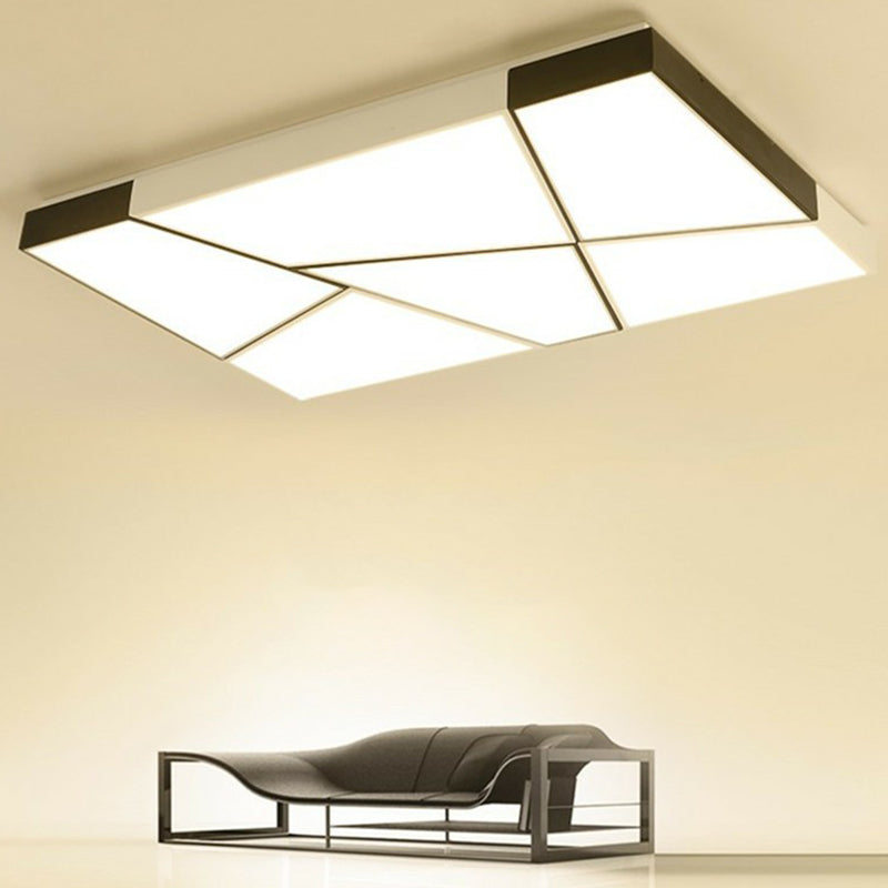 Minimalist Splicing Flush Mount Lighting Acrylic Living Room LED Flush Mount Fixture in Black and White Clearhalo 'Ceiling Lights' 'Close To Ceiling Lights' 'Close to ceiling' 'Flush mount' Lighting' 2217893