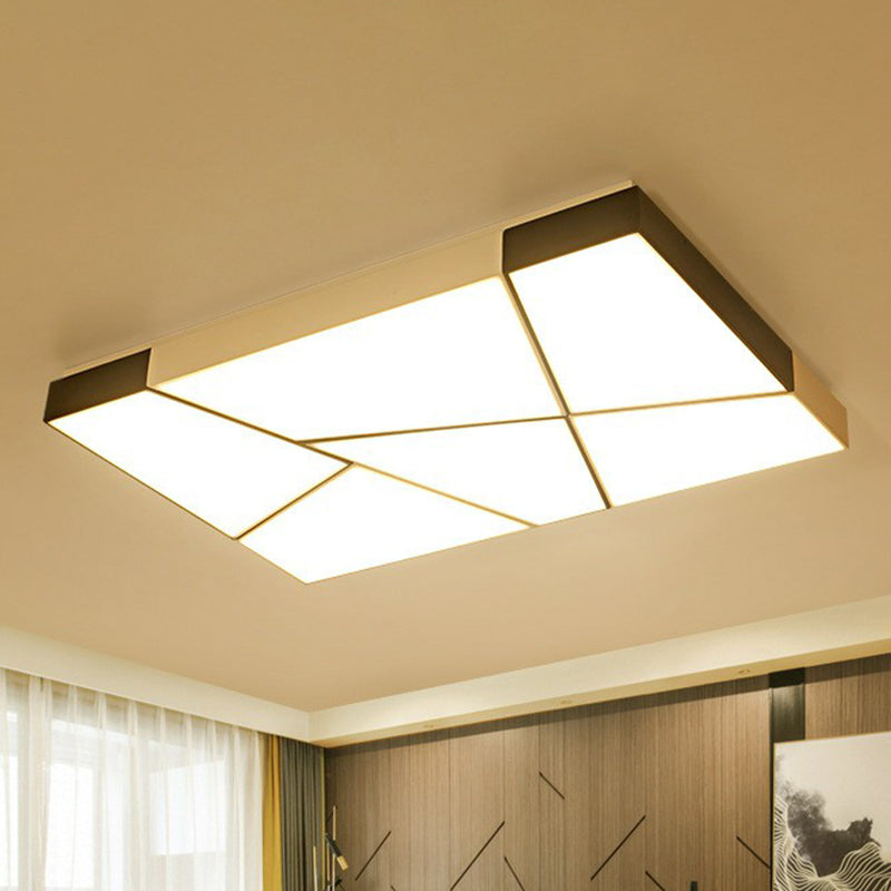 Minimalist Splicing Flush Mount Lighting Acrylic Living Room LED Flush Mount Fixture in Black and White Black-White 31.5" Warm Clearhalo 'Ceiling Lights' 'Close To Ceiling Lights' 'Close to ceiling' 'Flush mount' Lighting' 2217894