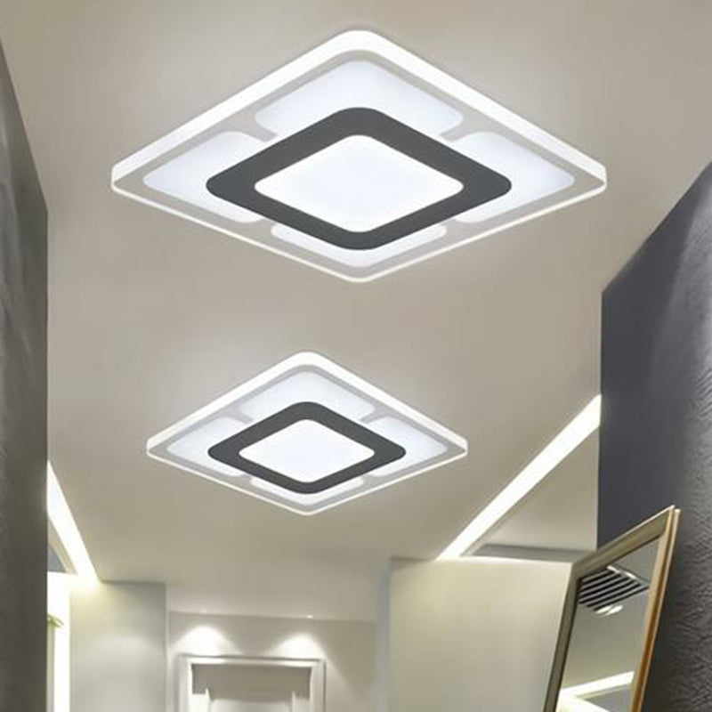 Clear Extra-Thin Rectangular Flush Light Modern Style Acrylic LED Flush Ceiling Light Fixture Clearhalo 'Ceiling Lights' 'Close To Ceiling Lights' 'Close to ceiling' 'Flush mount' Lighting' 2217960