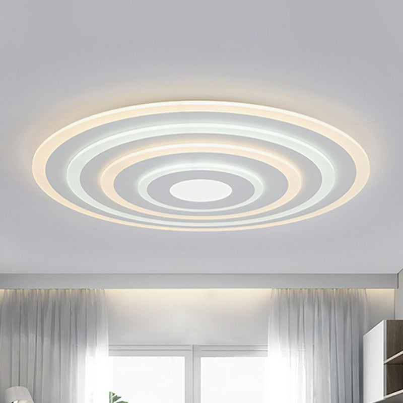 Acrylic Ultra-Thin Flush Ceiling Light Contemporary White LED Flush Mount Lighting Fixture White Warm Clearhalo 'Ceiling Lights' 'Close To Ceiling Lights' 'Close to ceiling' 'Flush mount' Lighting' 2218064