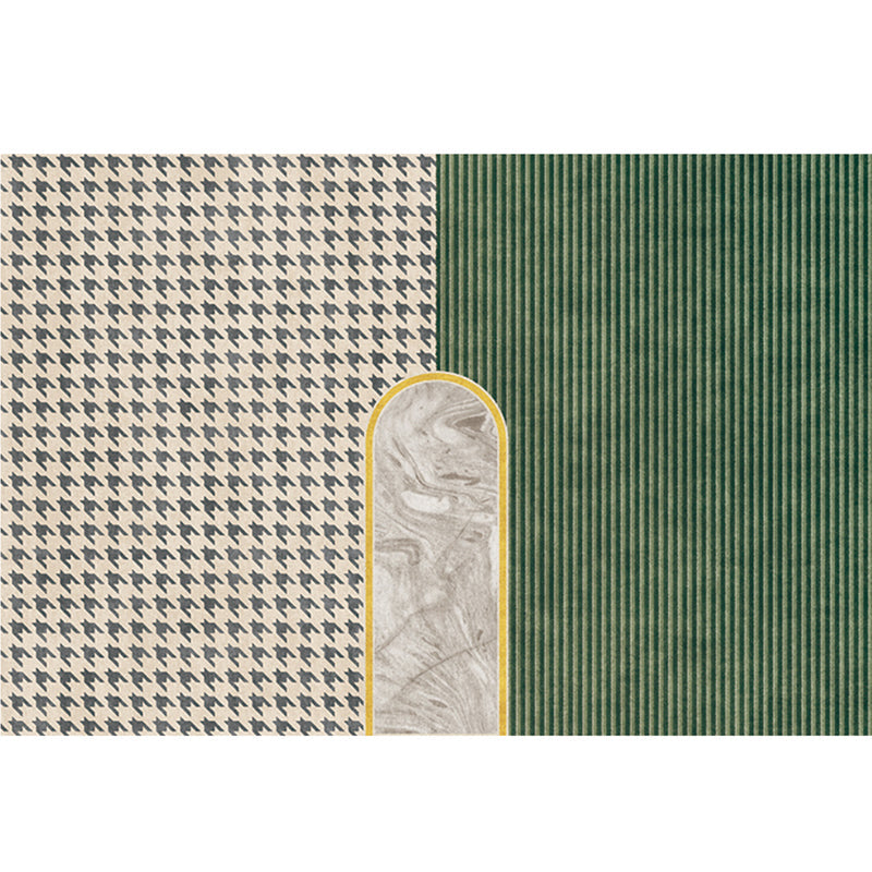 Gray Minimalist Rug Cotton Blend Geo Patterned Carpet Stain-Resistant Anti-Slip Indoor Rug for Decoration Grey Design 4 Clearhalo 'Area Rug' 'Rug' 2225205