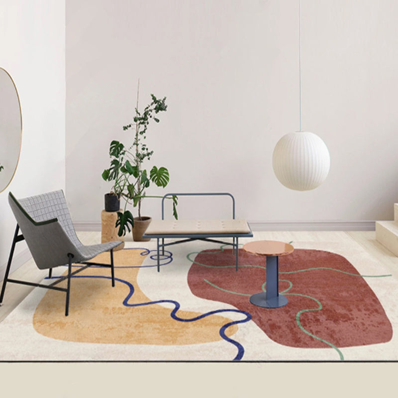 Multi-Colored Living Room Rug Casual Geometric Print Indoor Rug Polypropylene Pet Friendly Washable Carpet Beige Clearhalo 'Area Rug' 'Rug' 2225225