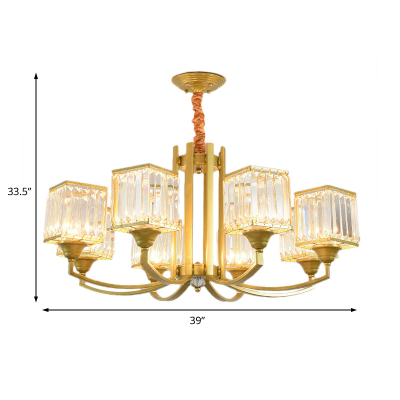 Sputnik Chandelier Pendant Light Minimalist Crystal 3/6/8 Lights Gold Hanging Ceiling Light Living Room Clearhalo 'Ceiling Lights' 'Chandeliers' 'Modern Chandeliers' 'Modern' Lighting' 222524