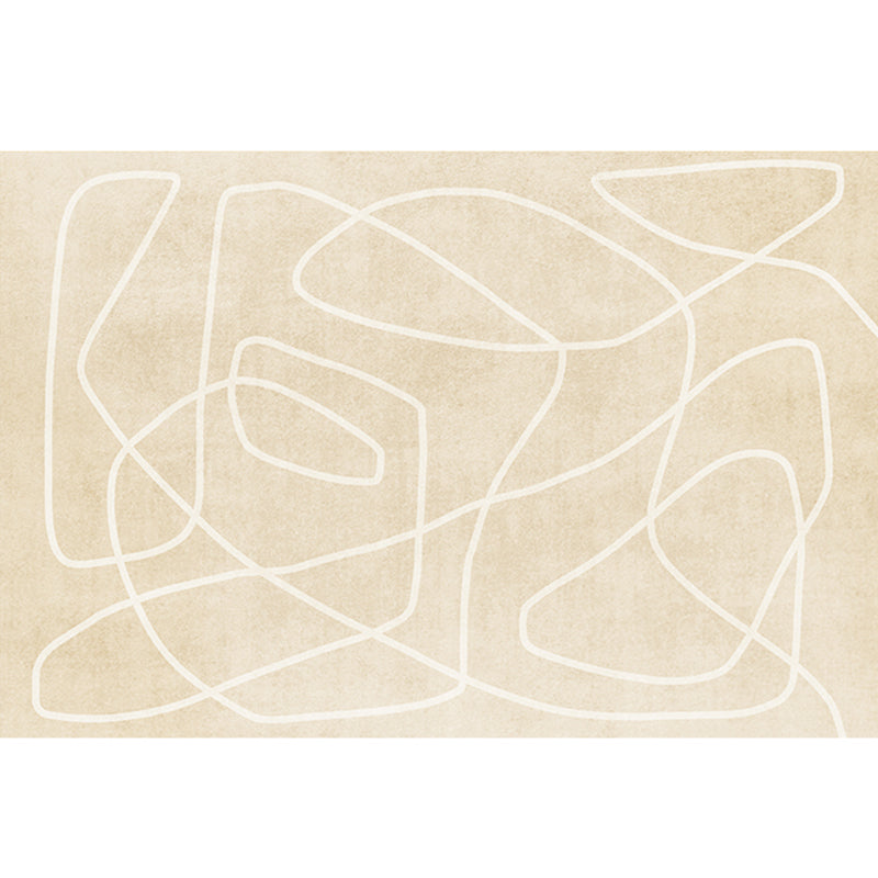 Modern Home Decoration Rug Beige Abstract Printed Area Carpet Cotton Blend Non-Slip Machine Washable Rug Beige Design 3 Clearhalo 'Area Rug' 'Rug' 2225270