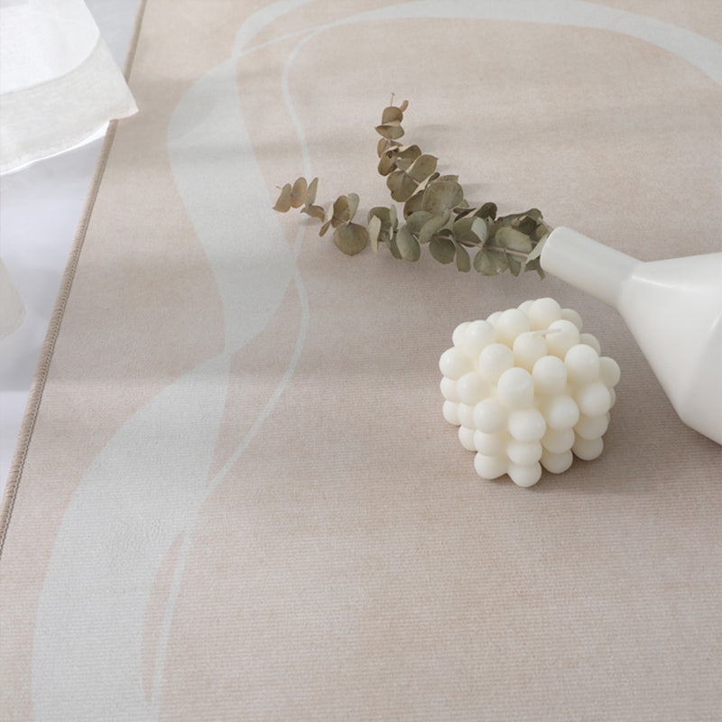 Modern Home Decoration Rug Beige Abstract Printed Area Carpet Cotton Blend Non-Slip Machine Washable Rug Clearhalo 'Area Rug' 'Rug' 2225276