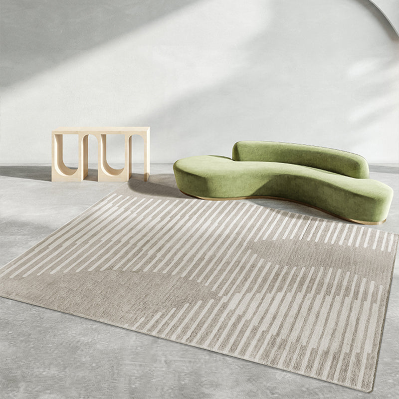 Simplicity Stripe Print Rug Gray Synthetics Indoor Rug Anti-Slip Backing Stain-Resistant Washable Carpet for Decoration Clearhalo 'Area Rug' 'Rug' 2225330
