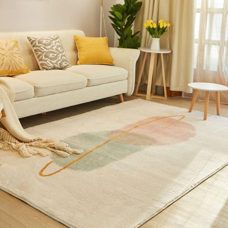 Cute Living Room Rug Multi-Color Colorblock Indoor Rug Cotton Blend Anti-Slip Easy Care Carpet Pink Clearhalo 'Area Rug' 'Rug' 2225383
