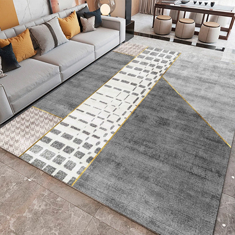 Multi Colored Western Rug Polypropylene Color Block Print Area Carpet Anti-Slip Backing Washable Rug for Bedroom Clearhalo 'Area Rug' 'Rug' 2225449