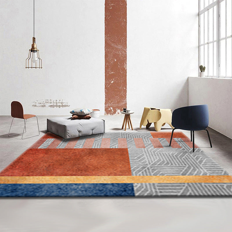 Simple Luxury Rug Multi-Colored Colorblock Carpet Pet Friendly Stain-Resistant Indoor Rug for Living Room Dark Gray Clearhalo 'Area Rug' 'Rug' 2225481