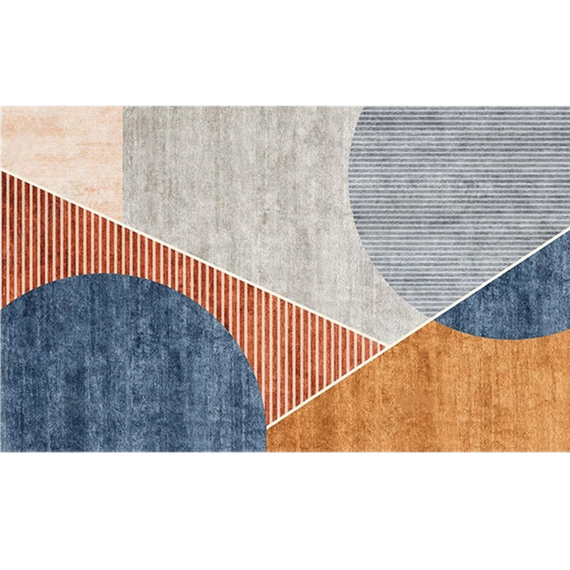 Modern Living Room Rug Morandi Color Colorblock Area Carpet Synthetics Non-Slip Washable Rug Dark Blue Clearhalo 'Area Rug' 'Rug' 2225490