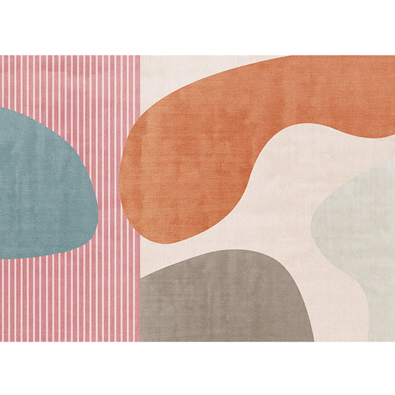 Modern Living Room Rug Morandi Color Colorblock Area Carpet Synthetics Non-Slip Washable Rug Orange Clearhalo 'Area Rug' 'Rug' 2225504