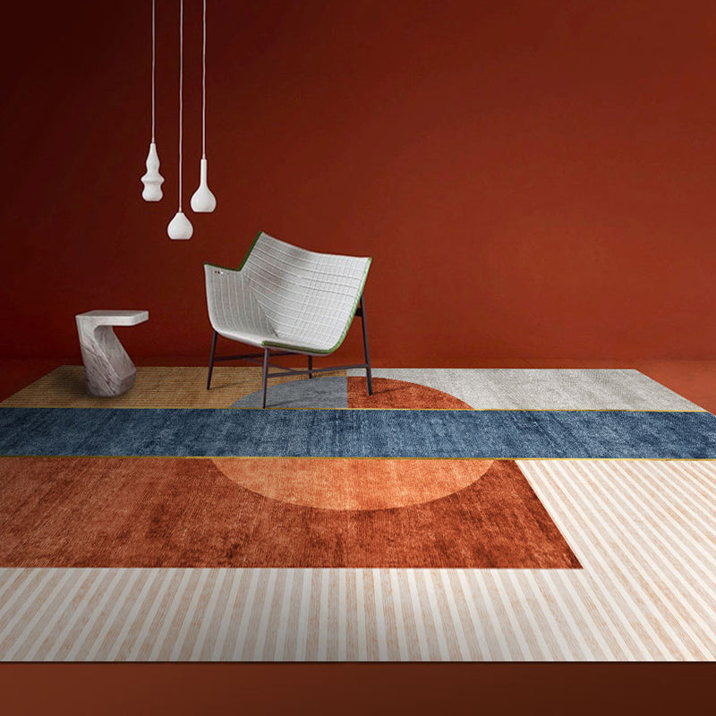 Glam Abstract Print Rug Multi-Color Cotton Blend Carpet Pet Friendly Easy Care Indoor Rug for Living Room Orange Clearhalo 'Area Rug' 'Rug' 2225533