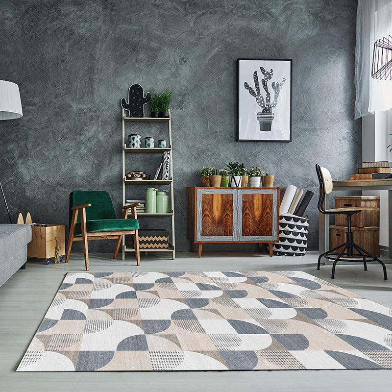 Simple Color Block Rug Multi-Color Polyster Area Carpet Non-Slip Backing Machine Washable Rug for Bedroom Clearhalo 'Area Rug' 'Rug' 2225541