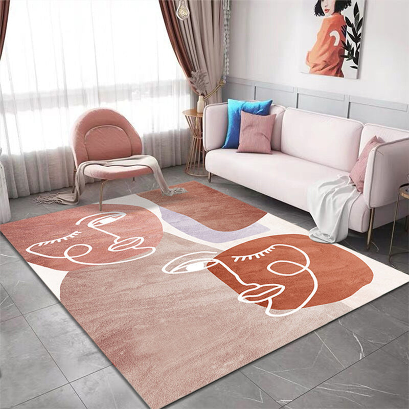 Multi-Color Living Room Rug Relaxing Colorblock Indoor Rug Polypropylene Anti-Slip Pet Friendly Carpet Orange-Red Clearhalo 'Area Rug' 'Rug' 2225561