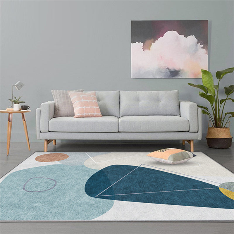 Multi-Color Living Room Rug Relaxing Colorblock Indoor Rug Polypropylene Anti-Slip Pet Friendly Carpet Dark Blue Clearhalo 'Area Rug' 'Rug' 2225567