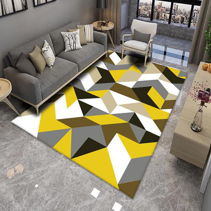 Modern Living Room Rug Multi Color Colorblock Area Carpet Polyster Non-Slip Machine Washable Rug Clearhalo 'Area Rug' 'Rug' 2225617