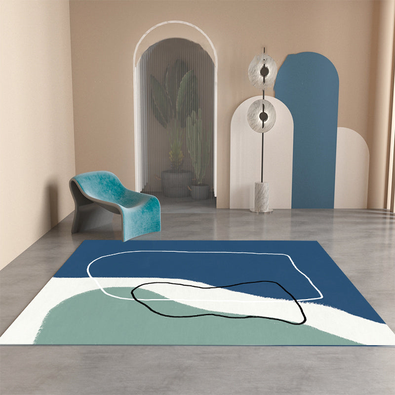 Morandi Color Western Rug Cotton Blend Colorblock Area Carpet Non-Slip Backing Washable Rug for Bedroom Clearhalo 'Area Rug' 'Rug' 2225664