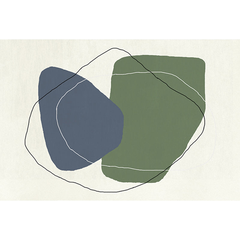 Morandi Color Western Rug Cotton Blend Colorblock Area Carpet Non-Slip Backing Washable Rug for Bedroom Green Clearhalo 'Area Rug' 'Rug' 2225666