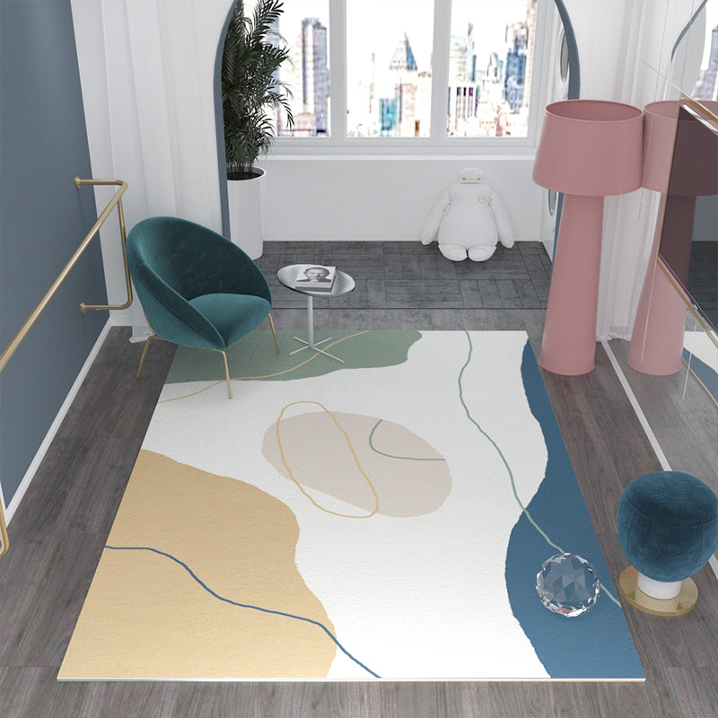 Morandi Color Western Rug Cotton Blend Colorblock Area Carpet Non-Slip Backing Washable Rug for Bedroom Clearhalo 'Area Rug' 'Rug' 2225671