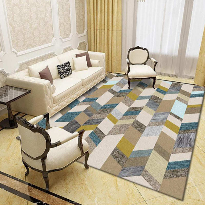 Modern Living Room Rug Multi Colored Geo Print Carpet Polypropylene Anti-Slip Pet Friendly Indoor Rug Clearhalo 'Area Rug' 'Modern' 'Rugs' Rug' 2226029