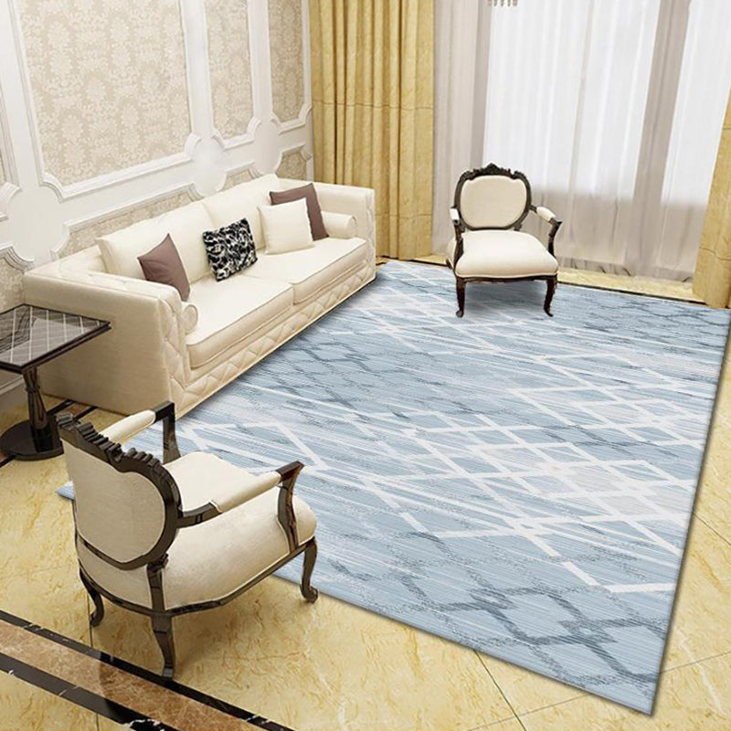Modern Living Room Rug Multi Colored Geo Print Carpet Polypropylene Anti-Slip Pet Friendly Indoor Rug Light Blue Clearhalo 'Area Rug' 'Modern' 'Rugs' Rug' 2226036