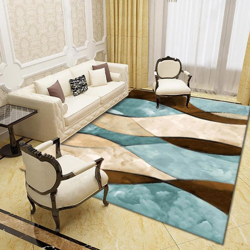 Modern Living Room Rug Multi Colored Geo Print Carpet Polypropylene Anti-Slip Pet Friendly Indoor Rug Blue-Green Clearhalo 'Area Rug' 'Modern' 'Rugs' Rug' 2226042