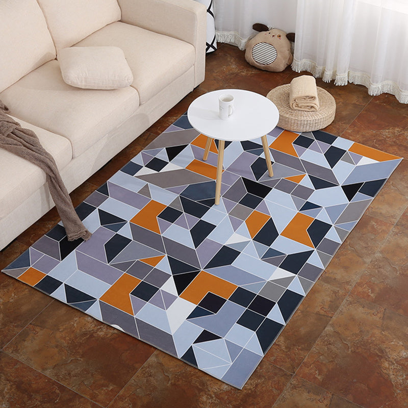 Modern Geometric Pattern Rug Multi Color Polypropylene Indoor Rug Non-Slip Machine Washable Rug for Decoration Gray-Orange Clearhalo 'Area Rug' 'Modern' 'Rugs' Rug' 2226200