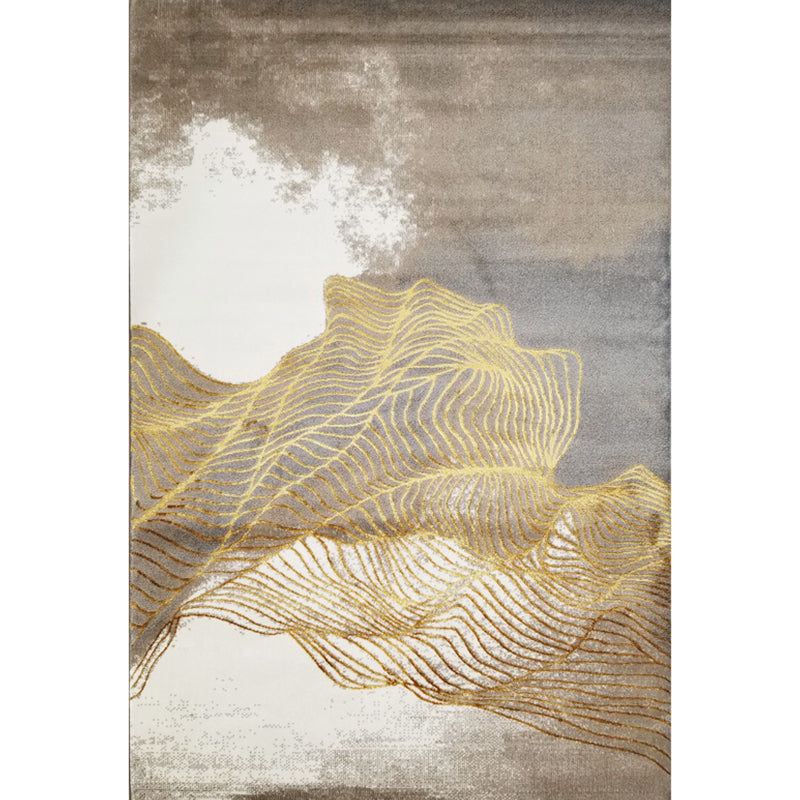 Modern Oriental Print Rug Multi Color Polyster Area Rug Easy Care Pet Friendly Carpet for Living Room Light Gold Clearhalo 'Area Rug' 'Modern' 'Rugs' Rug' 2226812