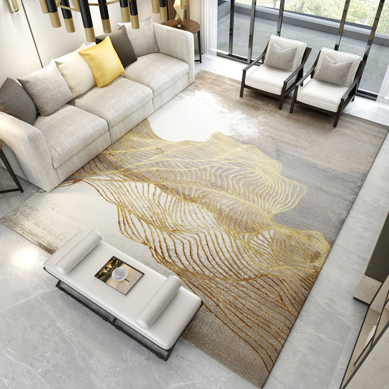 Minimalist Living Room Rug Multi-Color Oriental Pattern Area Carpet Synthetics Pet Friendly Easy Care Rug Yellow-Gray Clearhalo 'Area Rug' 'Modern' 'Rugs' Rug' 2227060